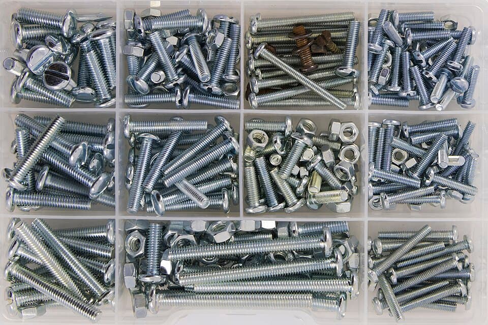 Assorted metal fasteners